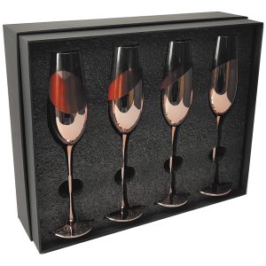 Set de 4 Copas Champagne ENCOBRIZADO M85