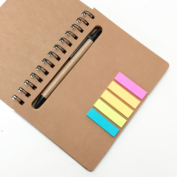 Set Cuaderno - Libreta - Memo set Tapa Cartón + Bolígrafo N20 - Imagen 3