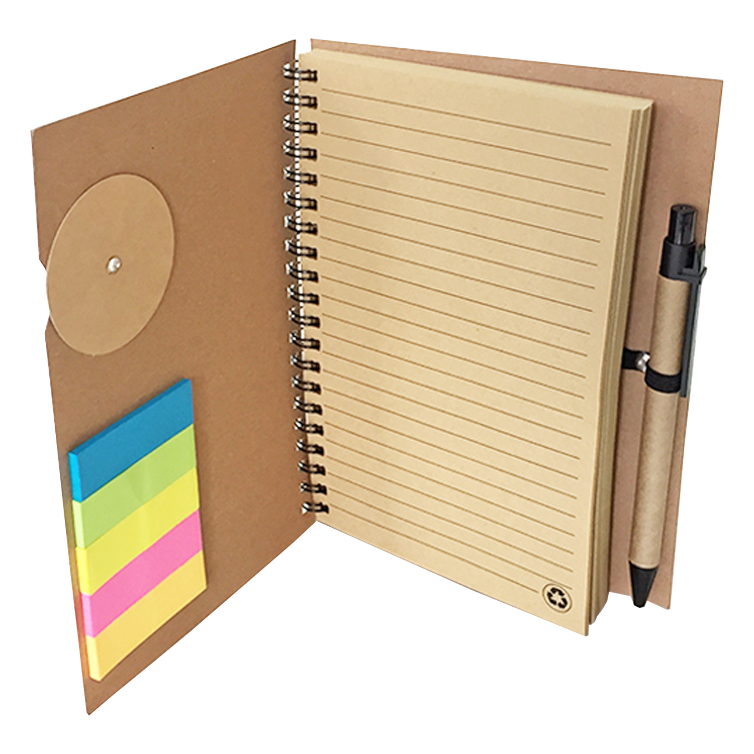 Set Cuaderno - Libreta - Memo set Tapa Cartón + Bolígrafo N22 - Imagen 2