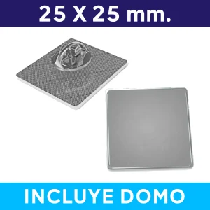 Piocha con Domo Broche Cuadrado PLATEADO (pins)