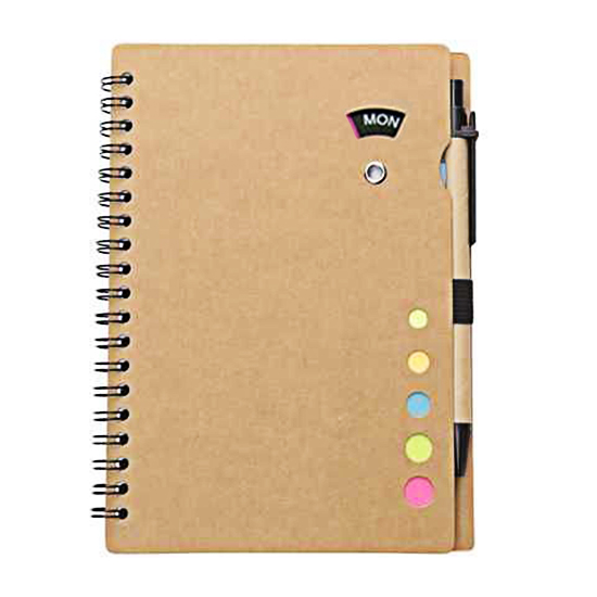 Set Cuaderno - Libreta - Memo set Tapa Cartón + Bolígrafo N22 - Imagen 3