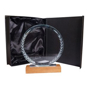 Galvano Cristal Base de Madera BLAS 29