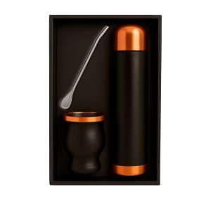 Set de Mate color ENCOBRIZADO /NEGRO con Bolso MAT03