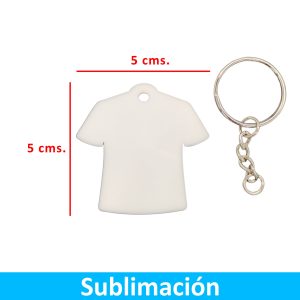 Llavero Acrílico Sublimable Camiseta NI20 BLANCO