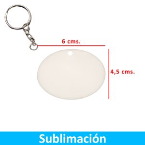 Llavero Acrílico Sublimable Ovalado NI30 BLANCO