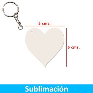 Llavero Acrílico Sublimable Corazón NI35 BLANCO
