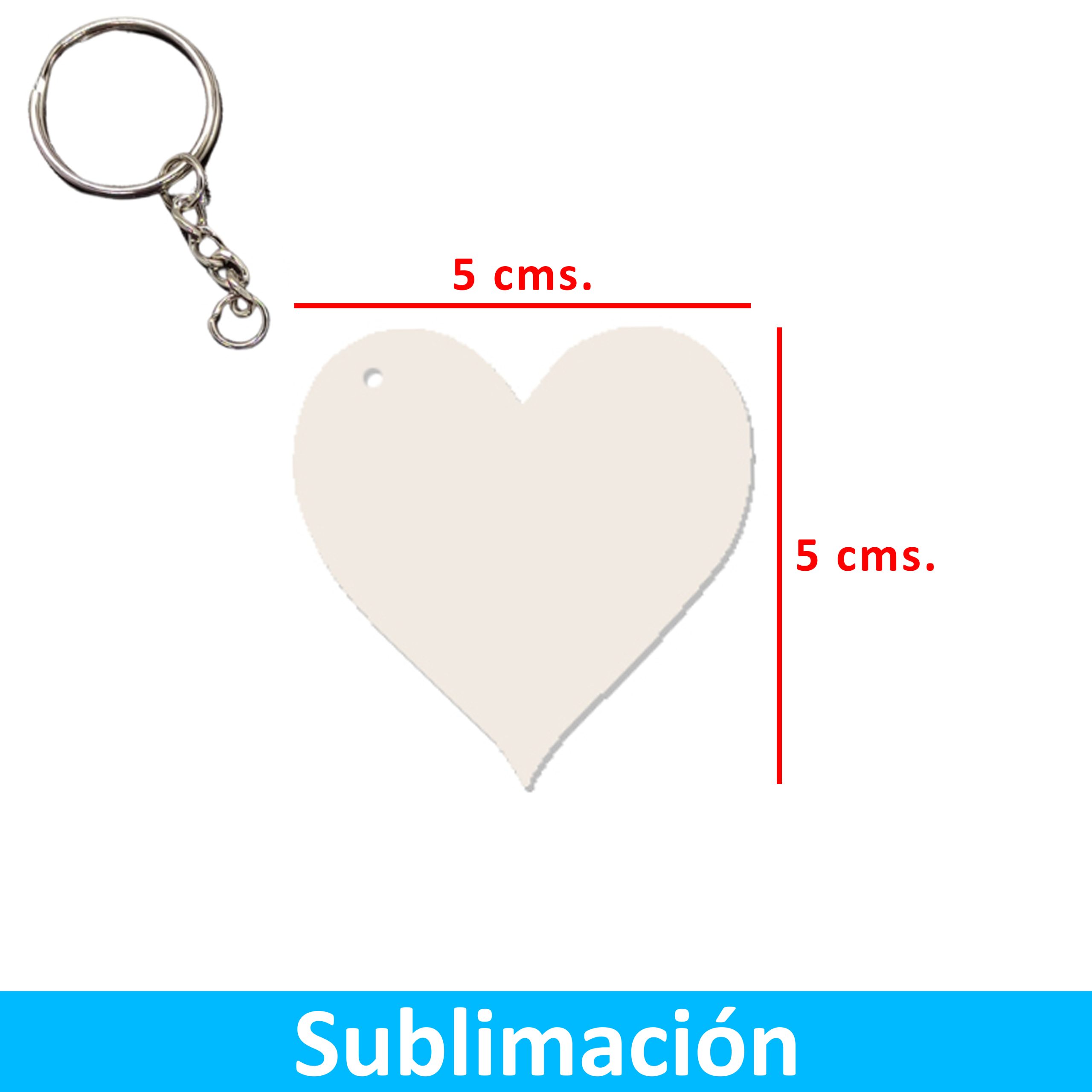 Llavero Acrílico Sublimable Corazón NI35 BLANCO