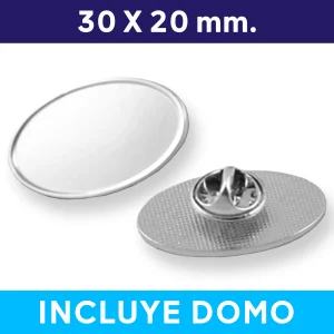 Piocha con Domo Ovalado PLATEADO OVA01 (pins)